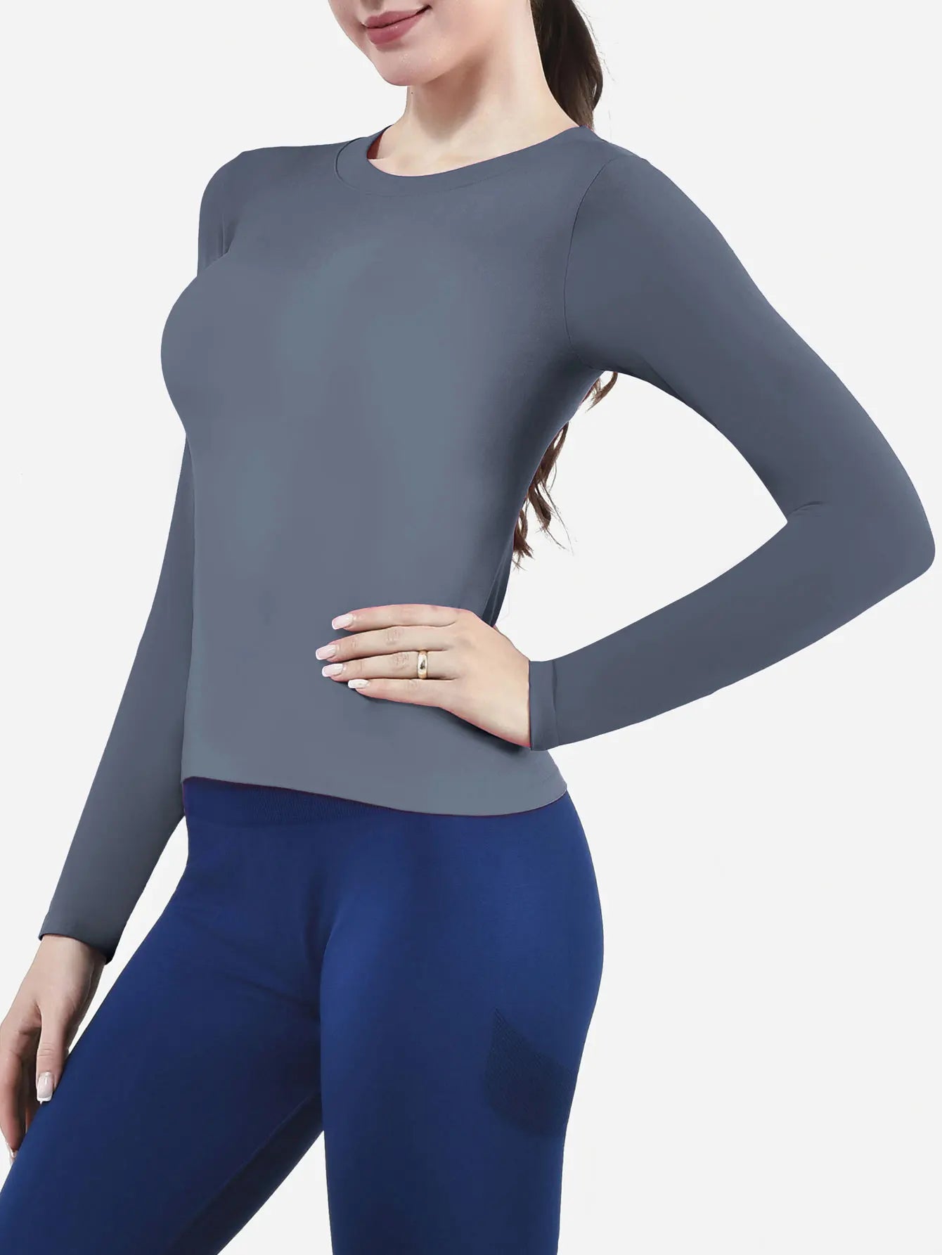 CZGUKE Camiseta deportiva de manga larga para mujer, camiseta de Yoga, deportes suaves, Fitness, Top deportivo transpirable para correr en las cuatro estaciones, Top adelgazante