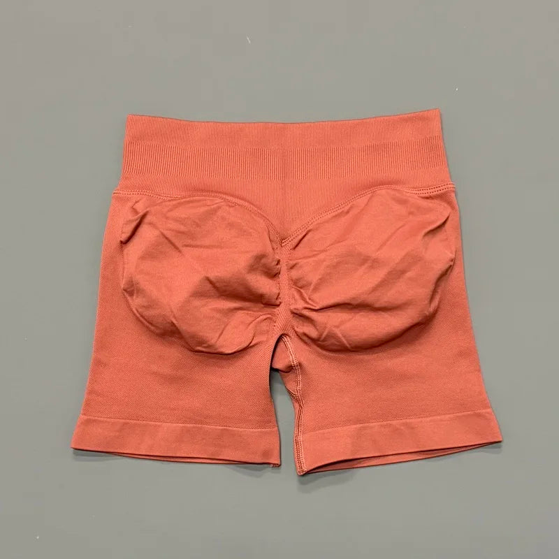 Shorts Deportivos HISTELLO Impacts de 4.5" para Mujer, Shorts de Ciclismo de Cintura Baja, Shorts de Gimnasio, Leggings de Yoga sin Costuras con Efecto Push-Up