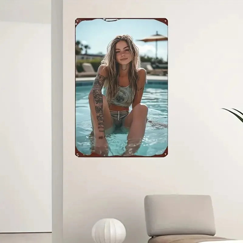 2D girl with tattoo poster featuring artistic female figure design, vivid colors and detailed illustration by Corporación Turística
