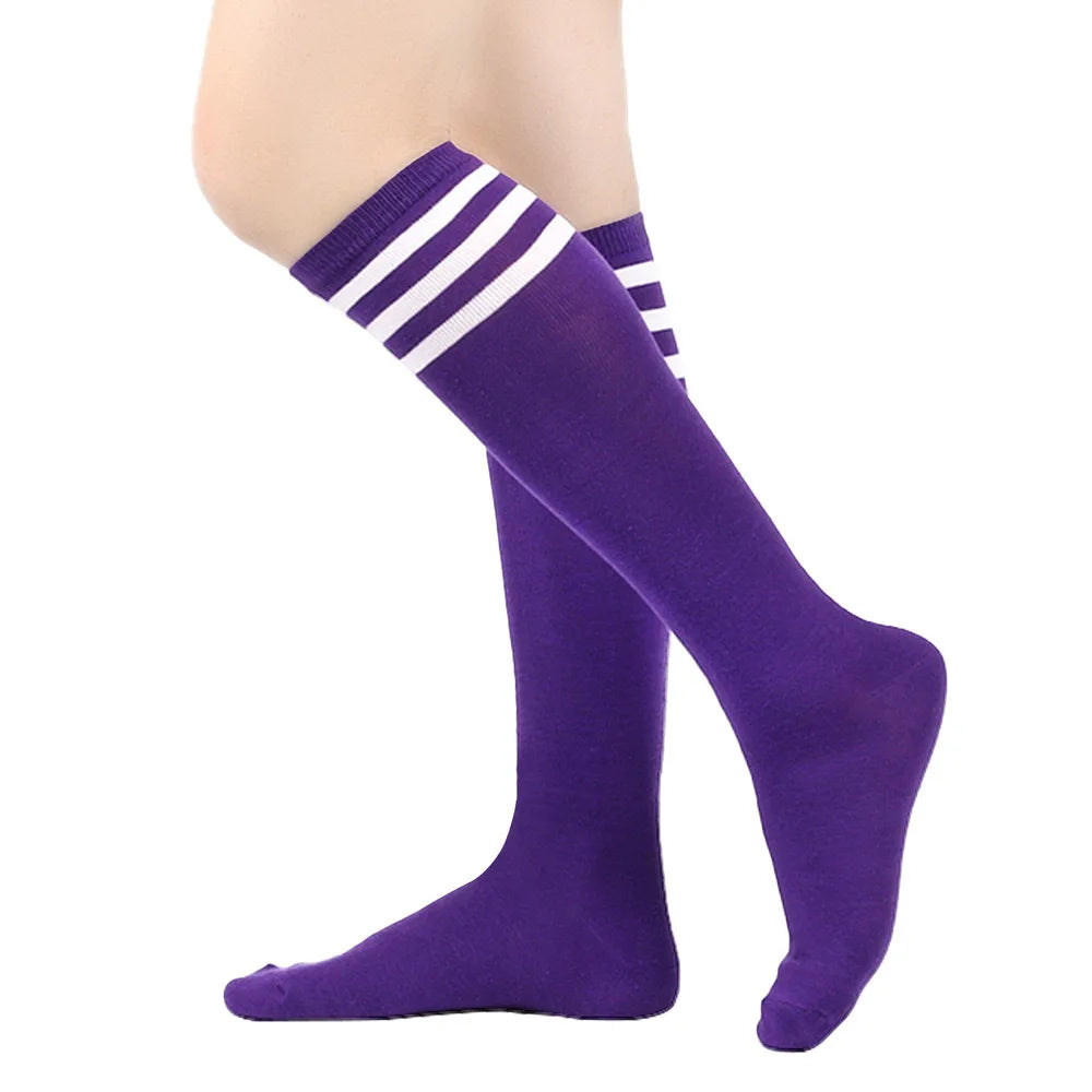 Calcetines Rayados Mujer Rodilla Moda JK Academy Deportivos