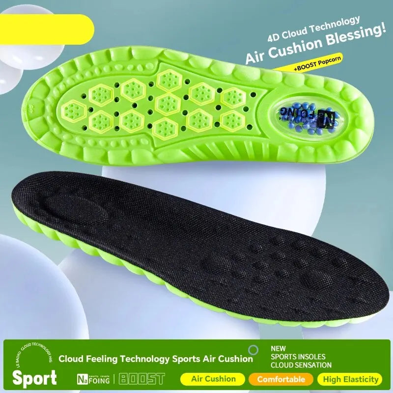 Plantillas 4D Cloud PU: Soporte Ortopédico Transpirable para Correr