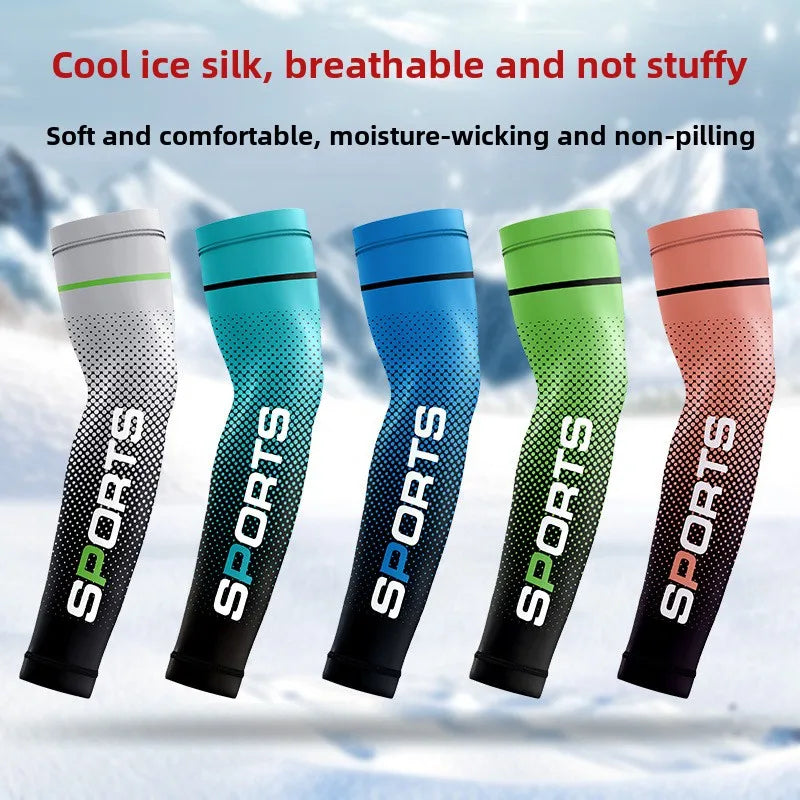 Mangas de Brazo Seda Hielo UPF50+ para Hombre - Protección Solar Verano
