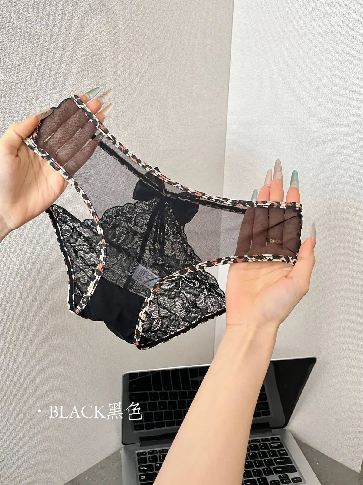 Leopard print lace women's panties from Corporación Turística, featuring delicate lace details and a comfortable fit.