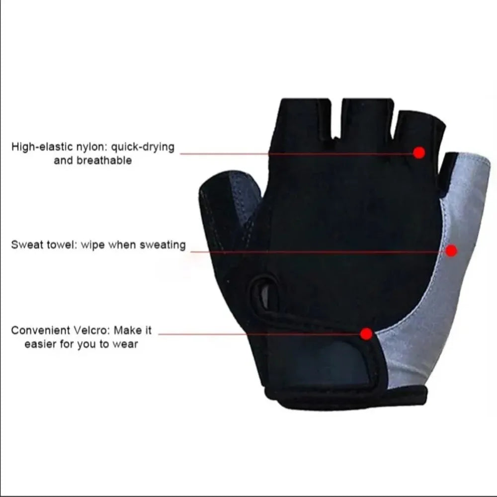 Guantes Ciclismo Medio Dedo - Transpirables y Antideslizantes Verano