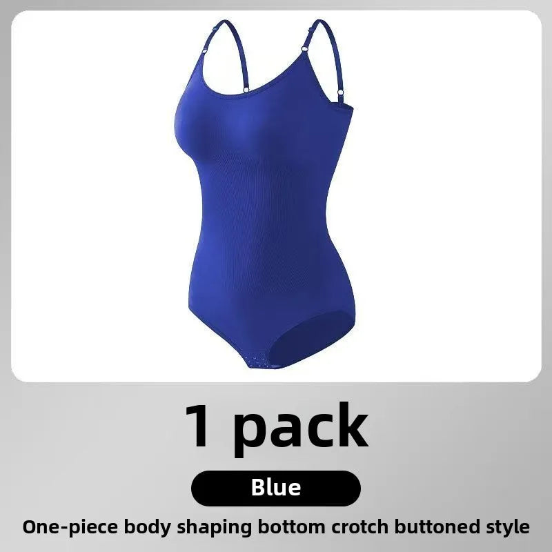 Señora usando ropa moldeadora de compresión para mujer, entrenador de cintura y abdomen, en color negro.