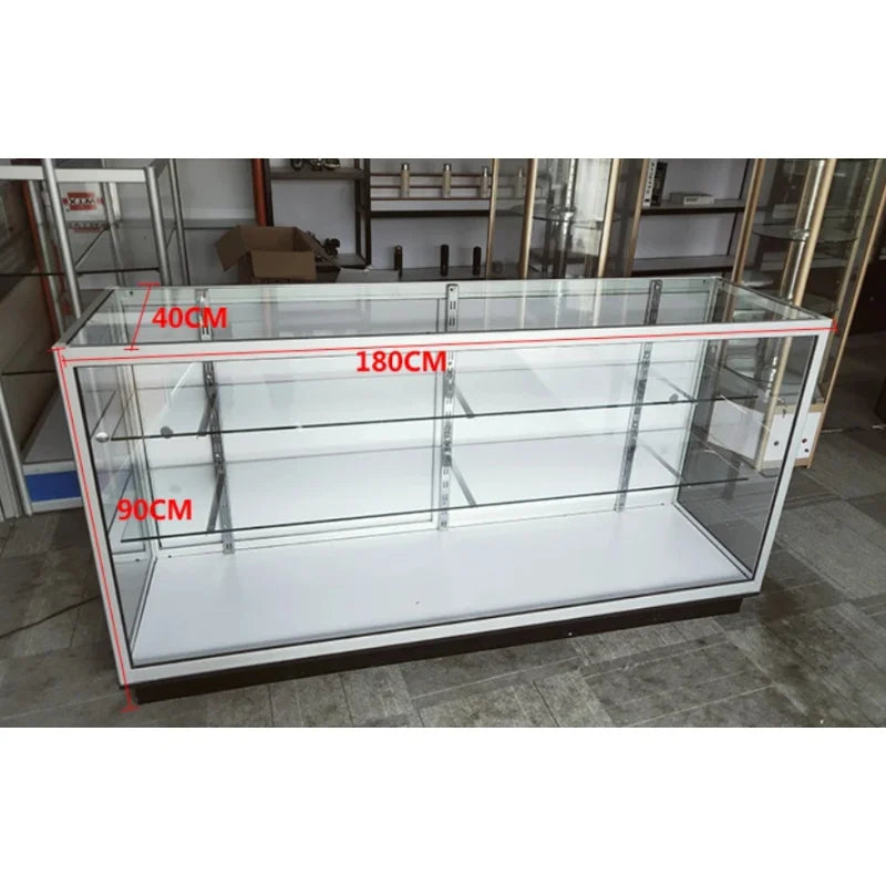 AIBAOTONG 70" LED modern jewelry and cosmetics display cabinet with customizable design and glass shelves for elegant presentation.