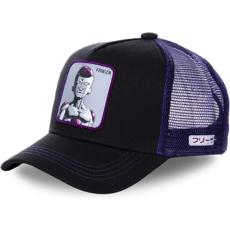Bandai Dragon Ball Son Goku summer baseball cap with embroidered design, adjustable mesh brim, and hip-hop style for fans.