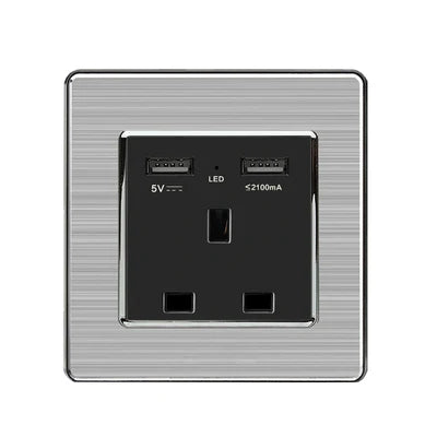 BIHU LED 1-4 Gang stainless steel switch for home lighting, 1/2 way, durable and modern design.
