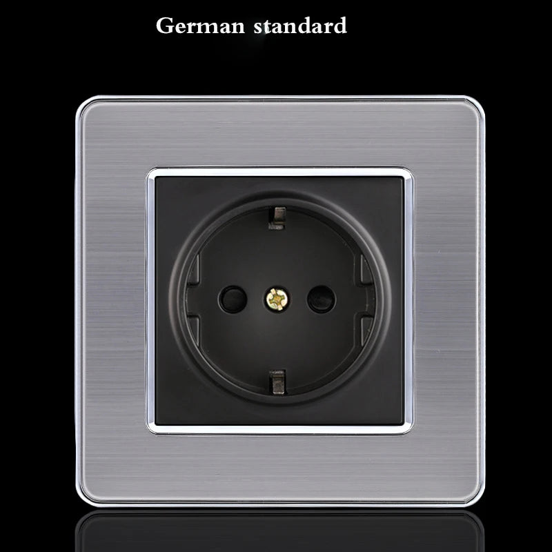 BIHU LED 1-4 Gang stainless steel switch for home lighting, 1/2-way electrical switch with modern design