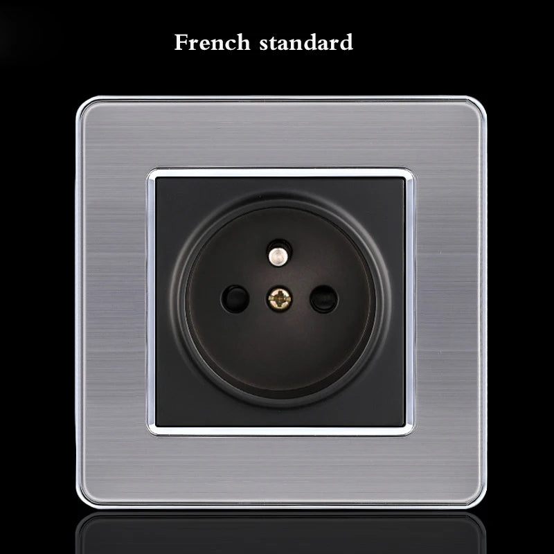 BIHU LED 1-4 gang stainless steel switch for home lighting, 1/2 way inox electrical control panel, modern design.
