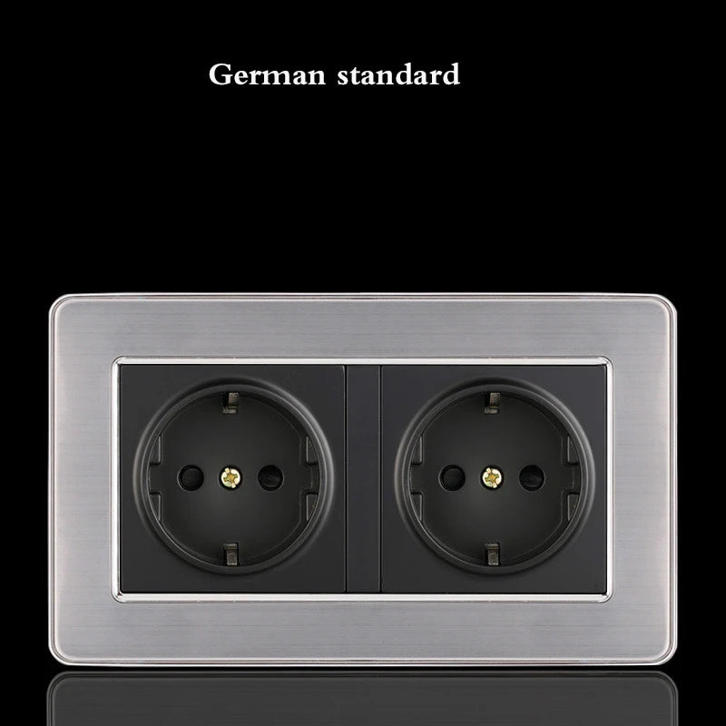 BIHU LED 1-4 gang stainless steel switch for home lighting, showing a sleek, modern design with multiple toggle positions.