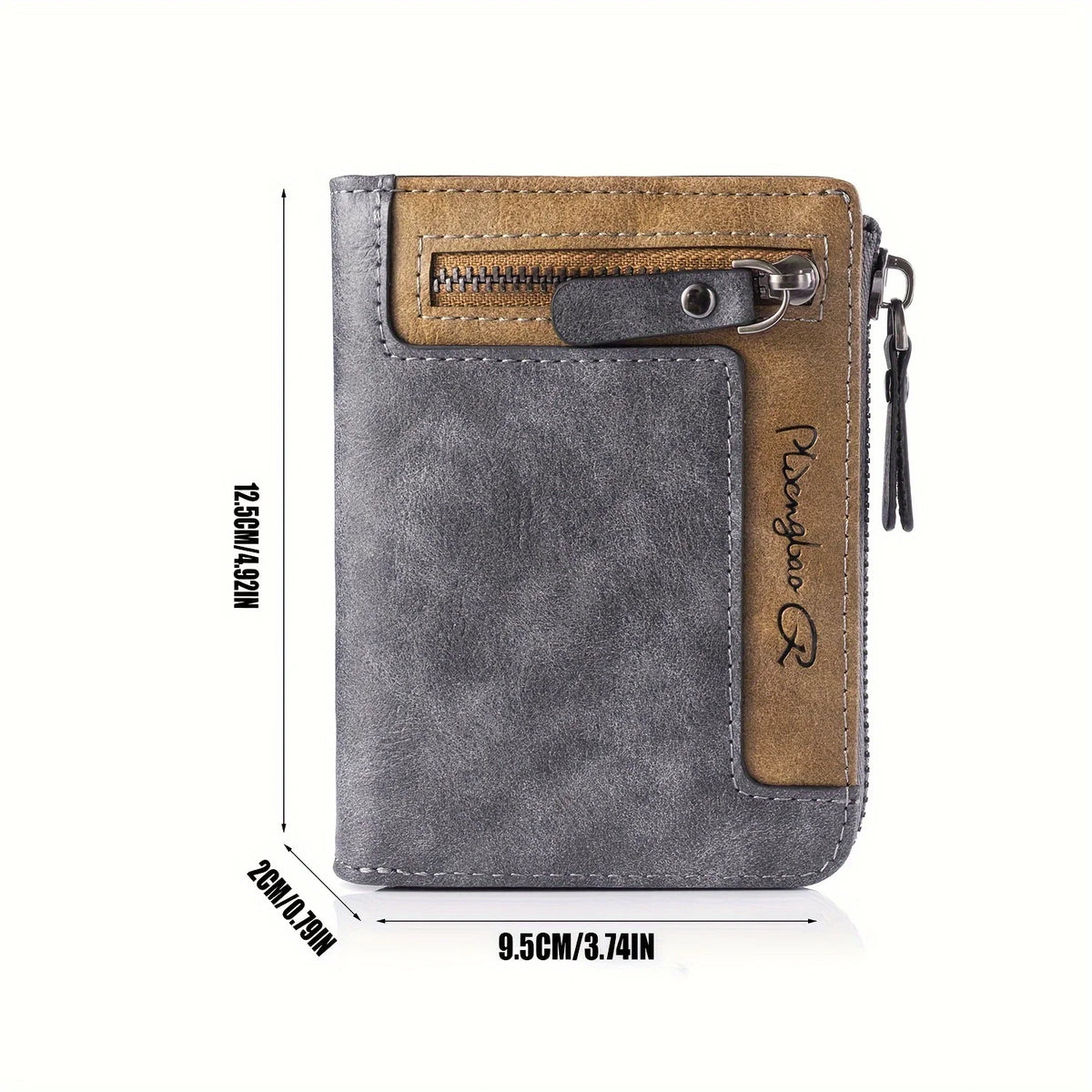 CEXIKA short retro brown wallet with multiple compartments, made of PU leather, designed for versatile card and coin storage.