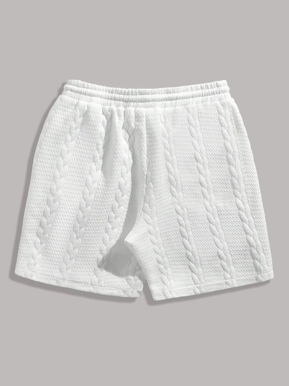 White men's summer breathable shorts by CONJUESS, 5-inch inseam, casual style, lightweight fabric, suitable for warm weather.
