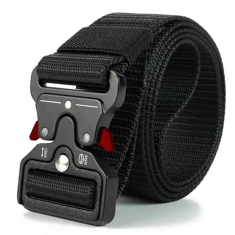 Black Paul Hueman tactical belt from Corporación Turística, unisex accessory, 120cm wide belt with sturdy design.