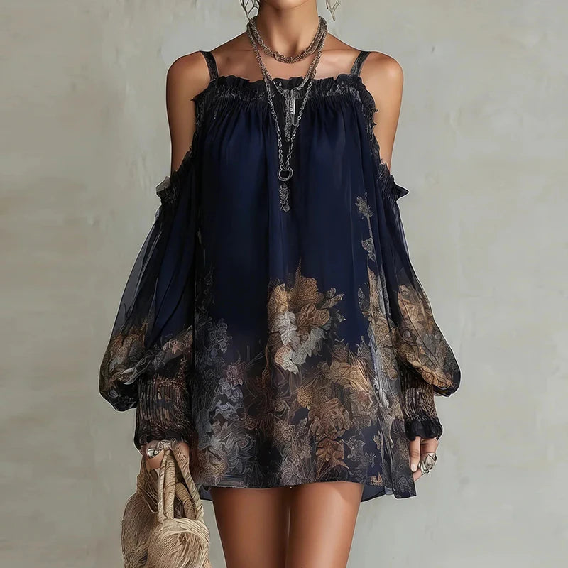 Chic sleeveless leopard print fiesta dress for women by Corporación Turística, featuring a stylish and elegant design.