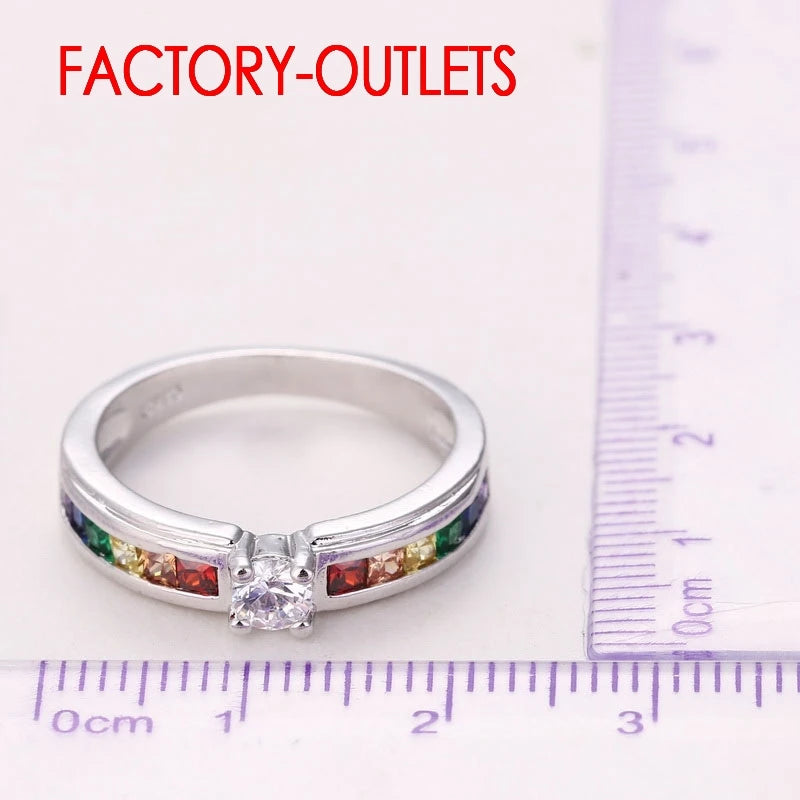Sterling silver 925 ring with cubic zirconia, fashion jewelry from Corporación Turística, showcasing a stylish design.