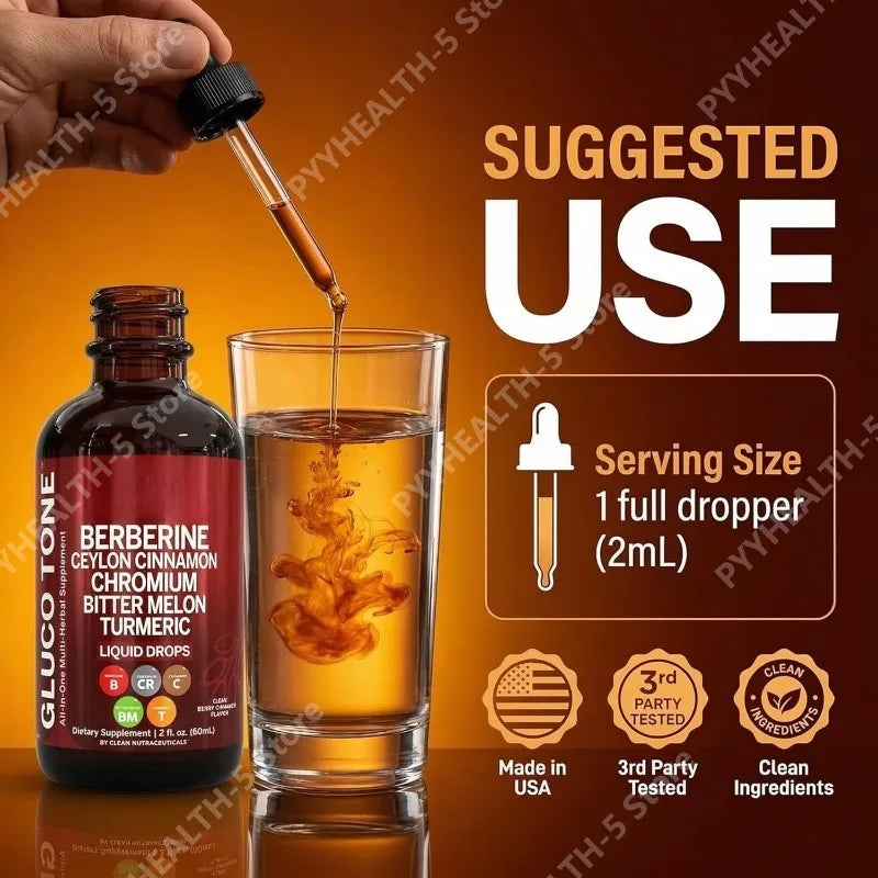 Two 120ml bottles of liquid Berberina supplement with Ceylon cinnamon from Corporación Turística, showing the product packaging.
