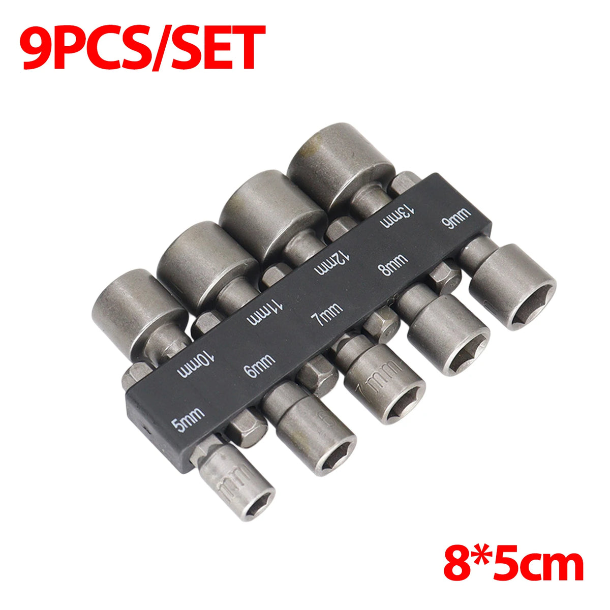 Set of 9/14 hexagonal drill bit tips from Corporación Turística, used for power drills and woodworking projects.