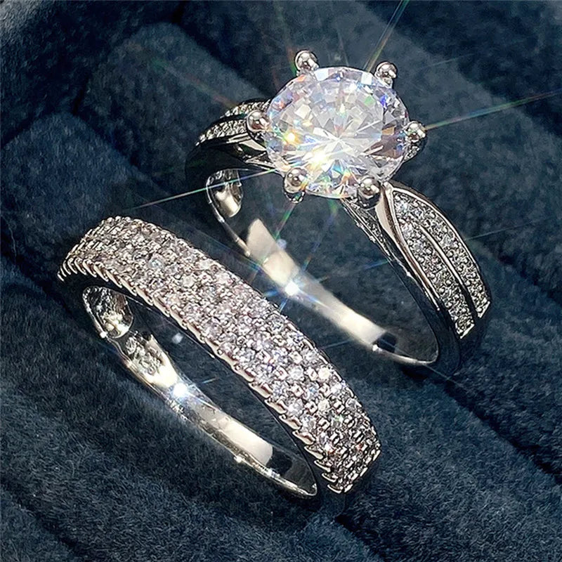 Set of sterling silver 925 women's rings featuring a colorful circusy design, displayed on a white background.