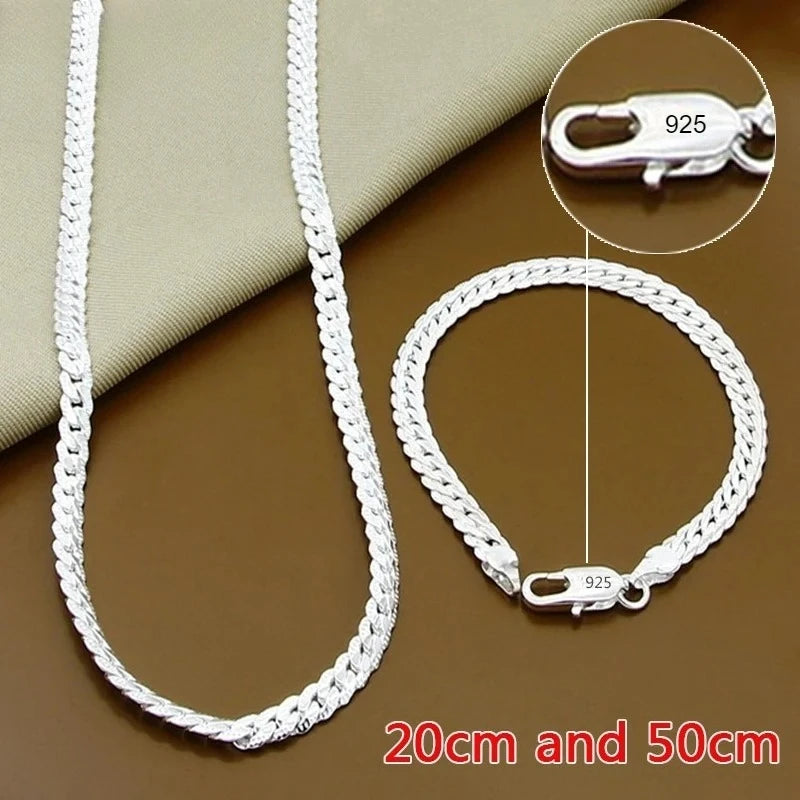 Fine Brands sterling silver jewelry set with necklaces and bracelets featuring 925 silver from Corporación Turística.