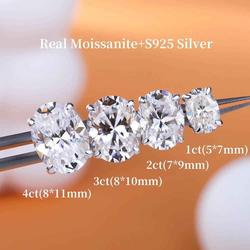 Oval moissanite earrings from Corporación Turística featuring 1-4 carats, showcasing high-quality sparkle and elegant design.