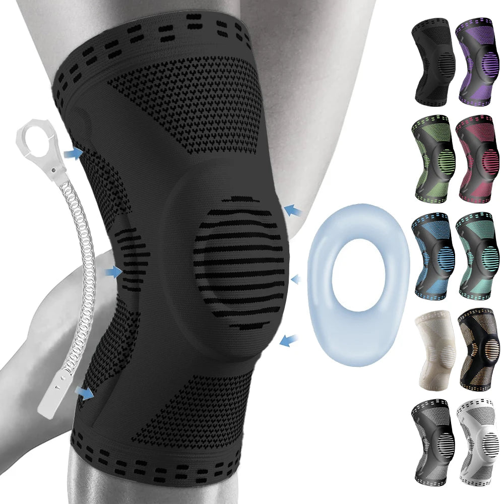 Beige XL sports compression knee brace with patella protector from Corporación Turística, designed for knee support during activity.