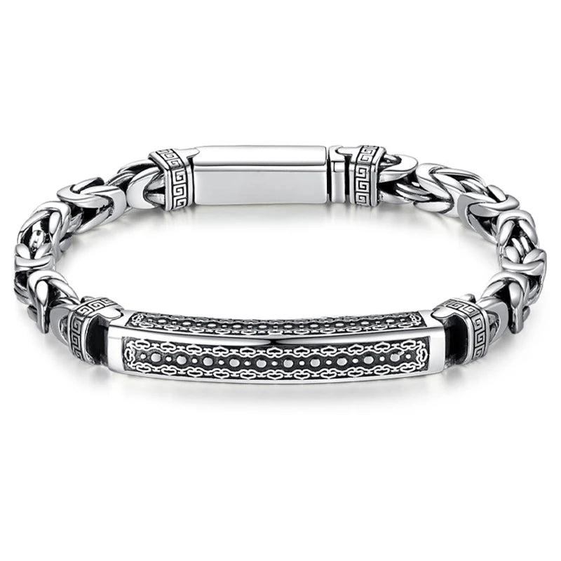 Silver fashion jewelry bracelet for men, 22 centimeters, stylish and modern design from Corporación Turística.