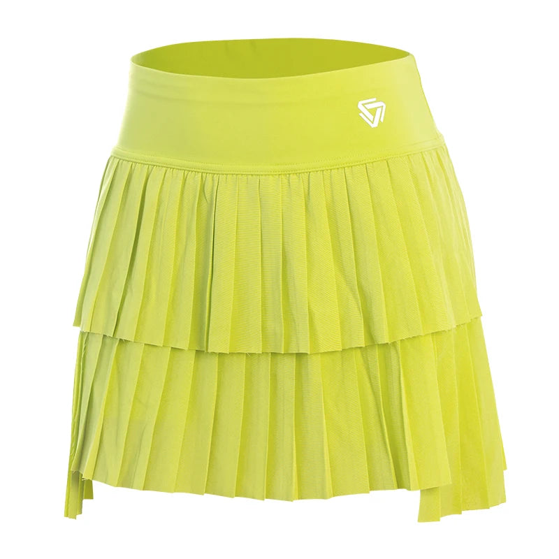 Mint green women's sporty pleated miniskirt for tennis from Corporación Turística, with a comfortable athletic fit and stylish design.