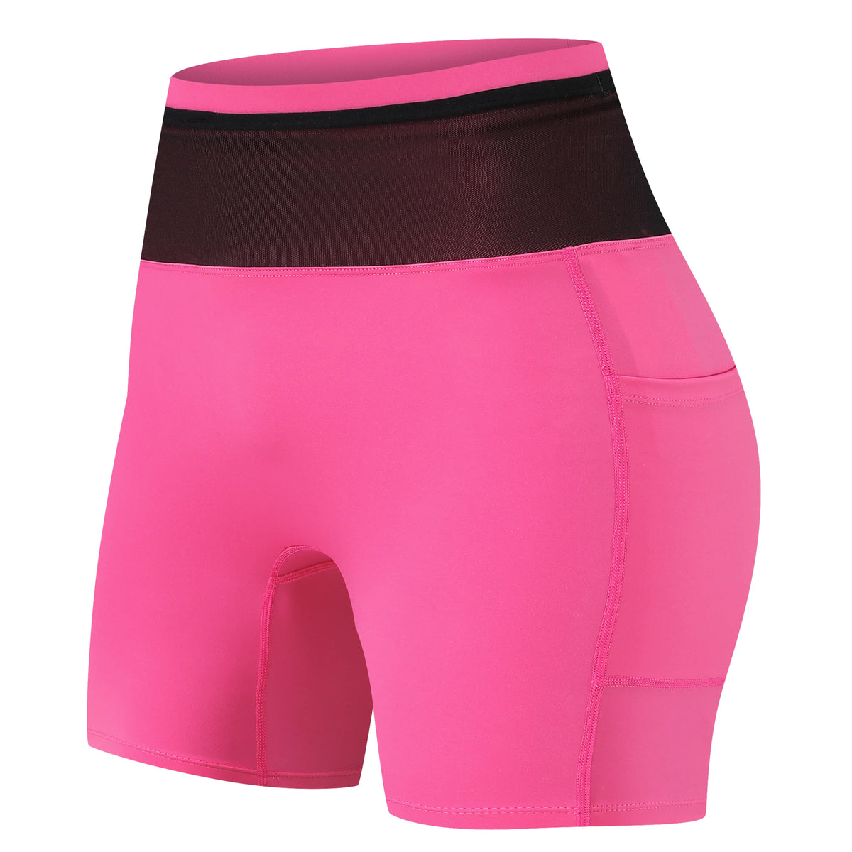 Gray and blue women's marathon compression shorts by Corporación Turística, designed for athletic performance and comfort.