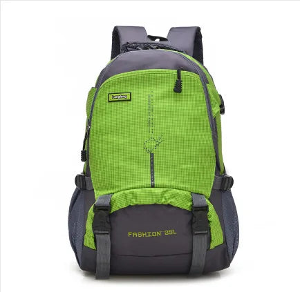 Purple waterproof backpack by Corporación Turística, 25L capacity with a large, durable design for outdoor adventures.