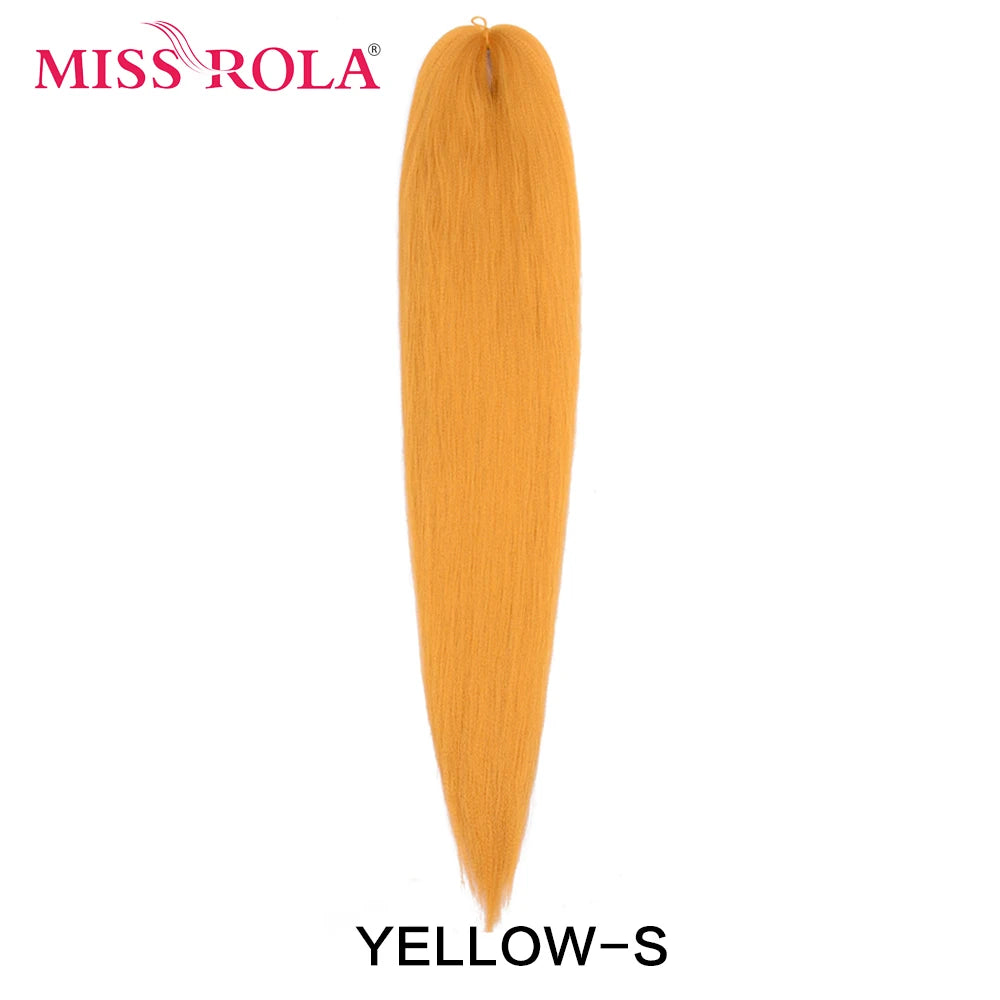 Miss Rola synthetic 26-inch hair extensions in Kanekalon, 75g, shown in natural black color.