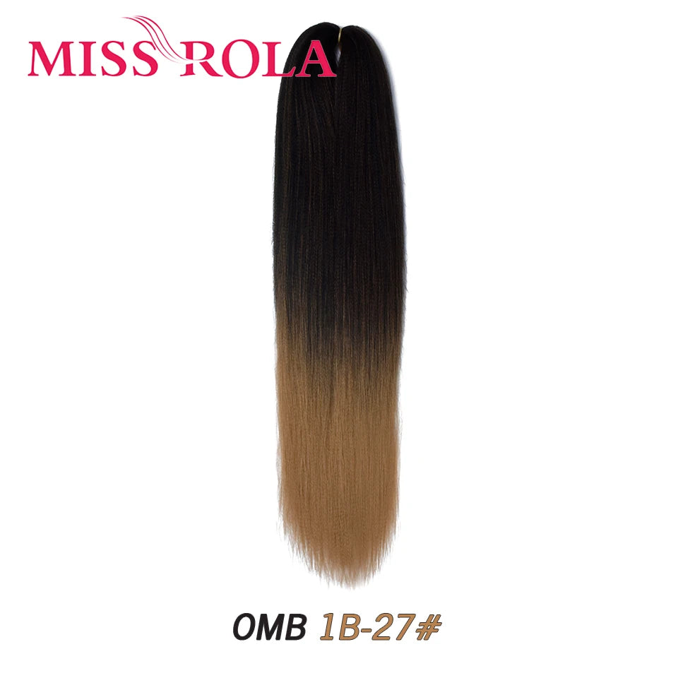 Miss Rola synthetic 26-inch Kanekalon hair extension, 75g, shown in natural black color with smooth, wavy texture.