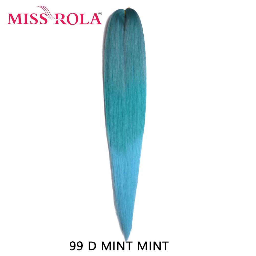Miss Rola synthetic 26-inch Kanekalon hair extension, lightweight 75g, displayed in a natural style with vibrant color and smooth texture.