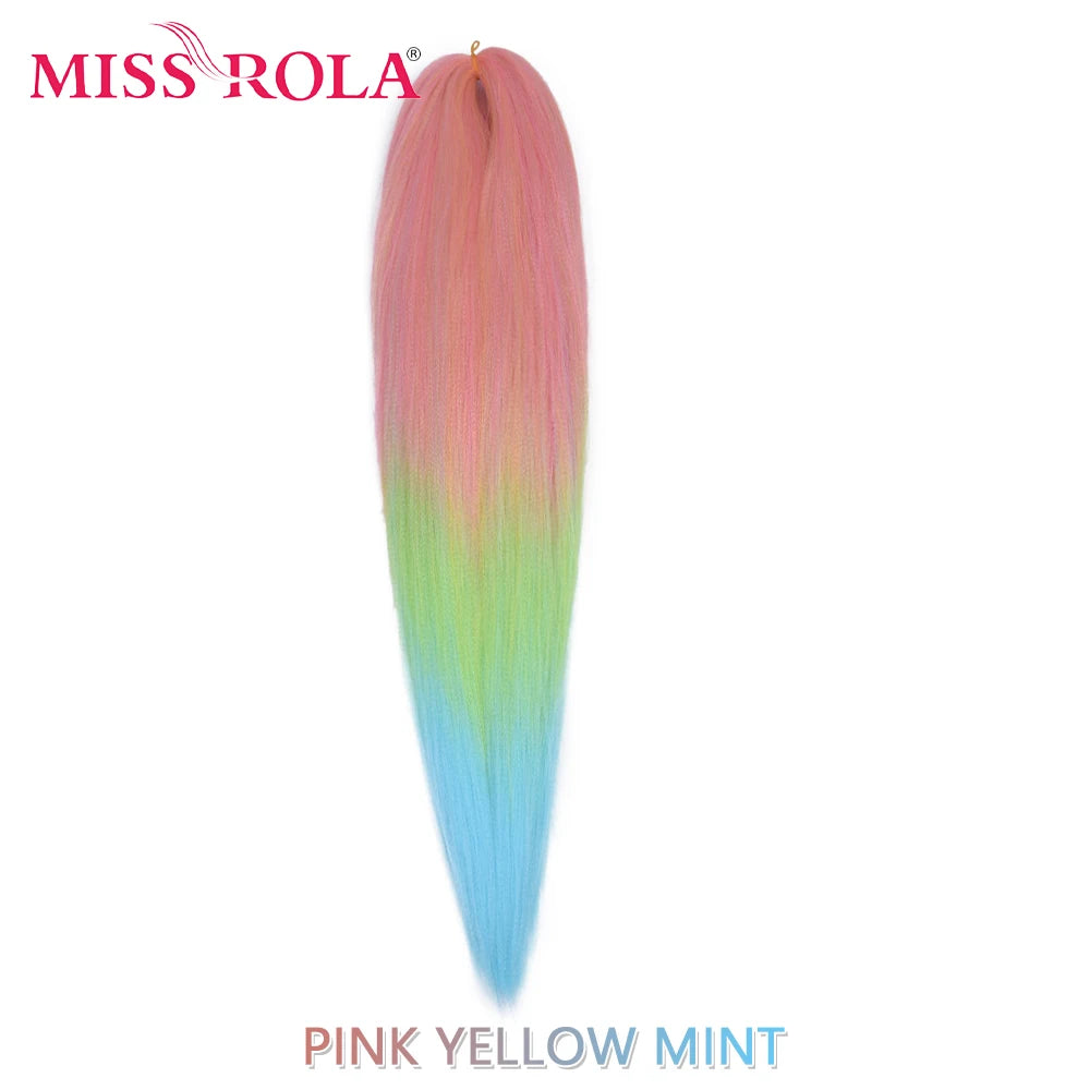 Miss Rola synthetic 26-inch Kanekalon hair extension in 75g, shown in a close-up image of the lightweight, textured synthetic hair.