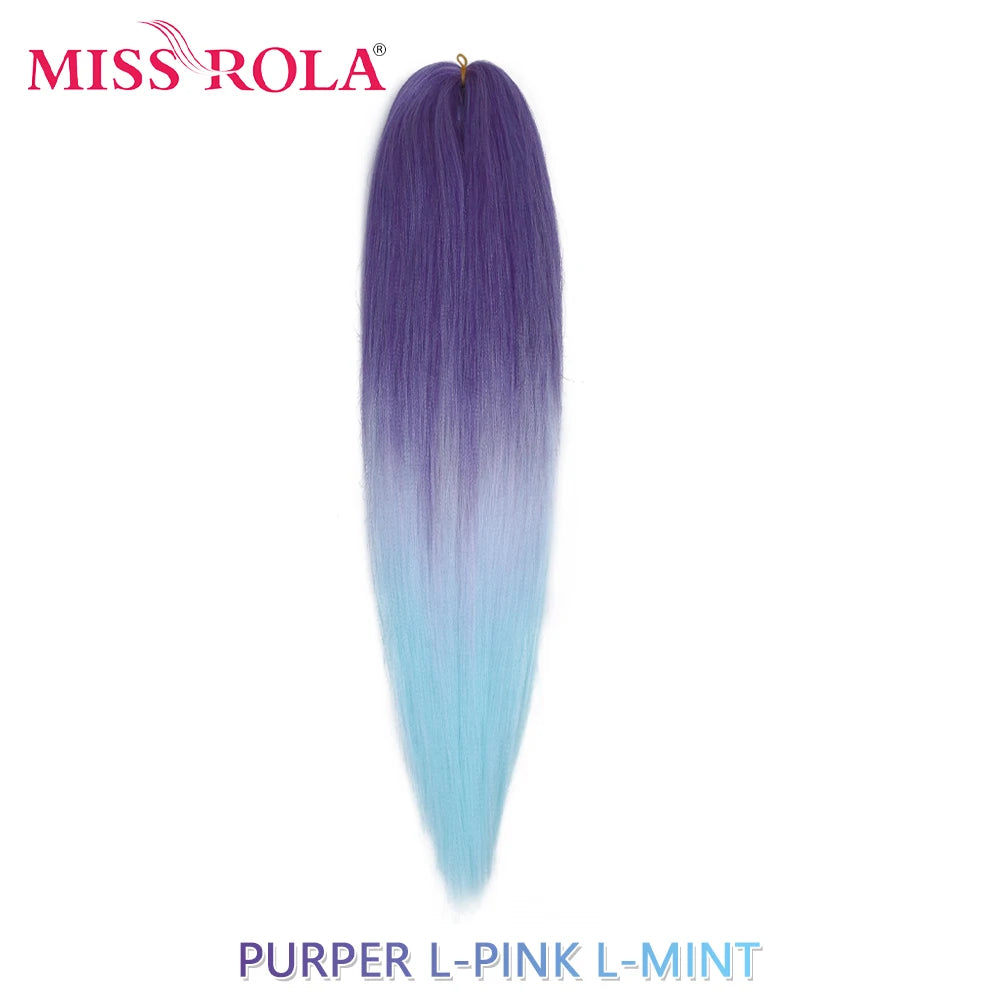 Miss Rola synthetic hair extensions, 26-inch Kanekalon wig with 75g weight, natural black color, displayed on a mannequin head.