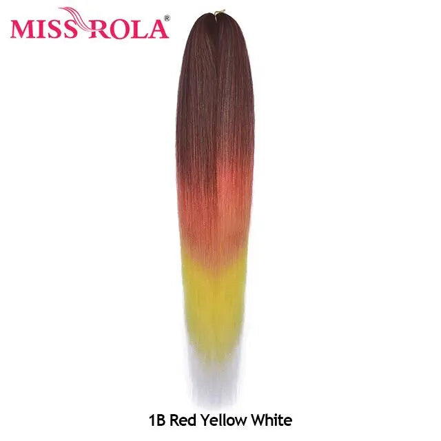 Miss Rola synthetic 26-inch Kanekalon hair extension, 75g, displayed in a natural, wavy style on a black background.