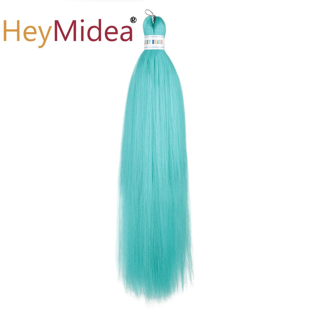 26-inch synthetic hair extensions by Corporación Turística, showing long, straight, black synthetic hair for hair enhancement.