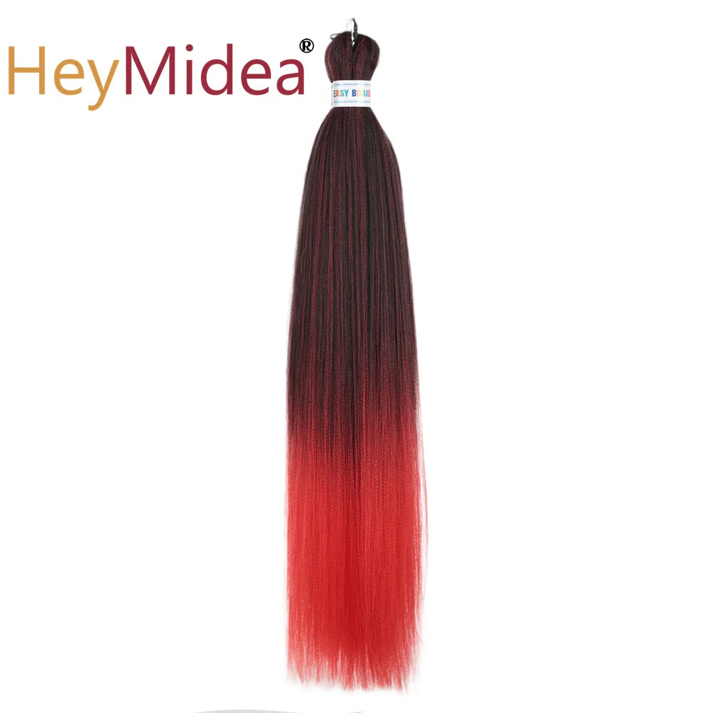 Synthetic 26-inch hair extensions pack by Corporación Turística, showing long, straight, shiny synthetic hair for styling.