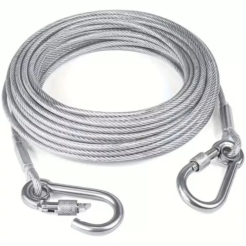 Stainless steel versatile clothesline from Corporación Turística, 2 meters long, ideal for hanging laundry with durable metal cord.