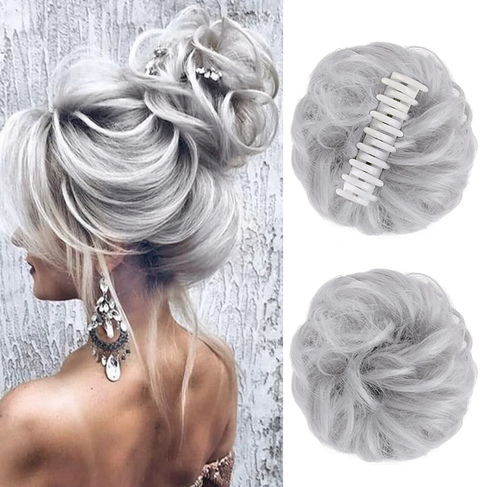 Disheveled synthetic LUPU bow clip from Corporación Turística, featuring a secure garra clip and a casual, textured appearance.