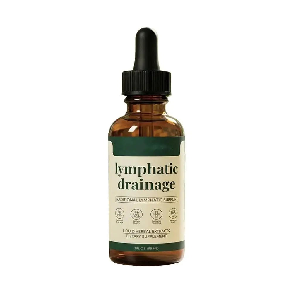 Two bottles of Gotas de Drenaje Linfático by Corporación Turística, natural lymphatic drainage liquid with herbal ingredients.