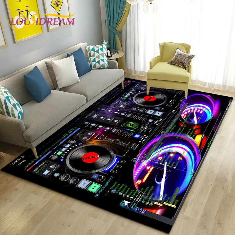 3D DJ music keyboard area rug by Corporación Turística, featuring vibrant musical and DJ-themed design on a 70x100cm carpet.