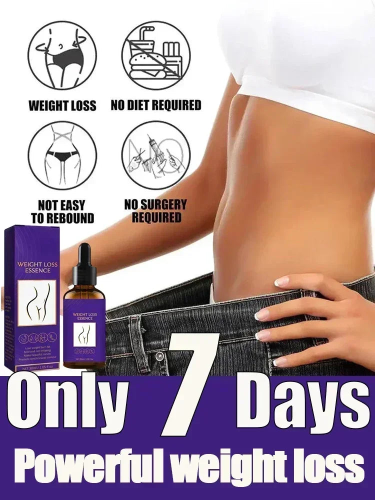 Set of three essential oils for rapid weight loss by Corporación Turística, designed to support burning fat in 7 days.