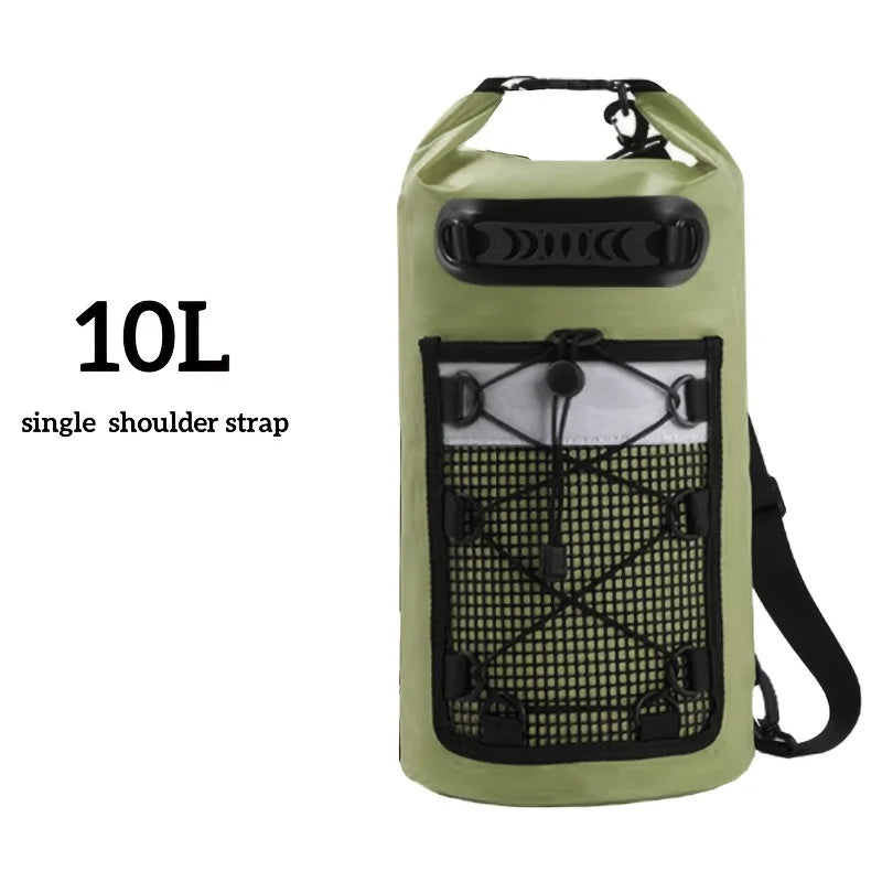 Yellow 40L dry floating bag for kayak, swimming, and beach activities by Corporación Turística. Waterproof and lightweight.