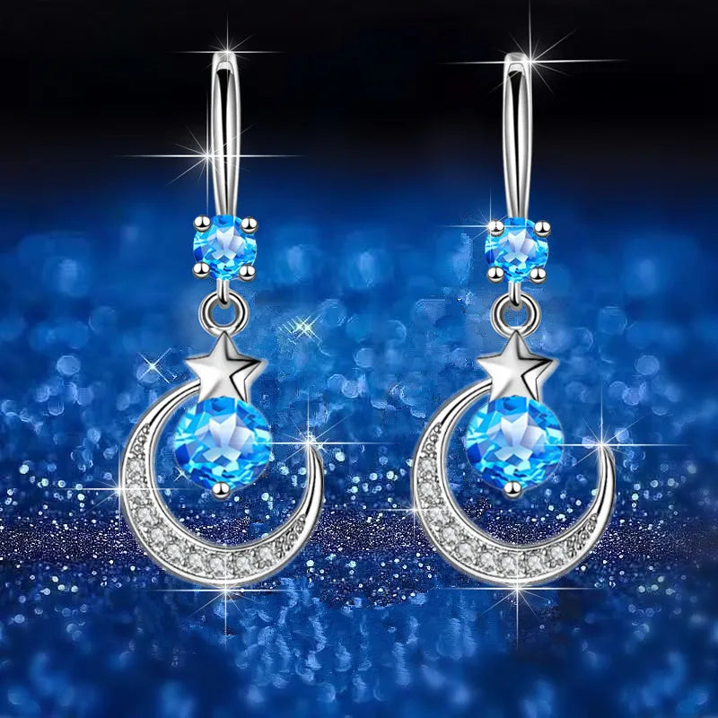 Water drop zircon earrings for women featuring sparkling cubic zirconia in a elegant drop design.