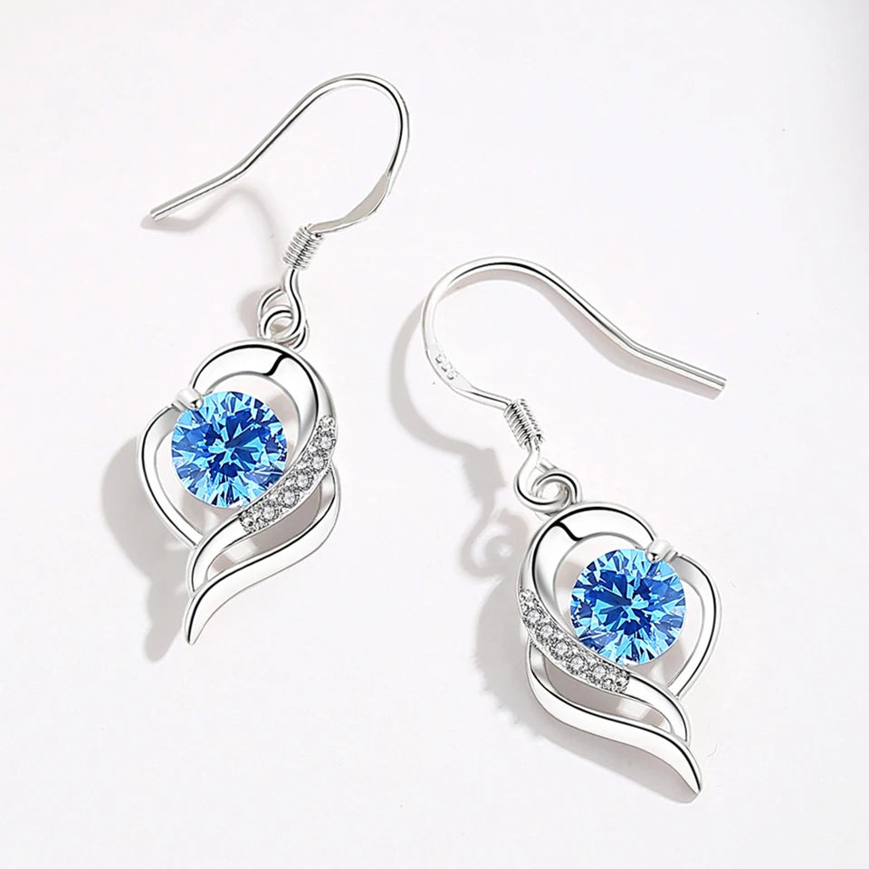 Elegant water drop-shaped zircon earrings for women featuring sparkling gemstones, designed for a stylish look.