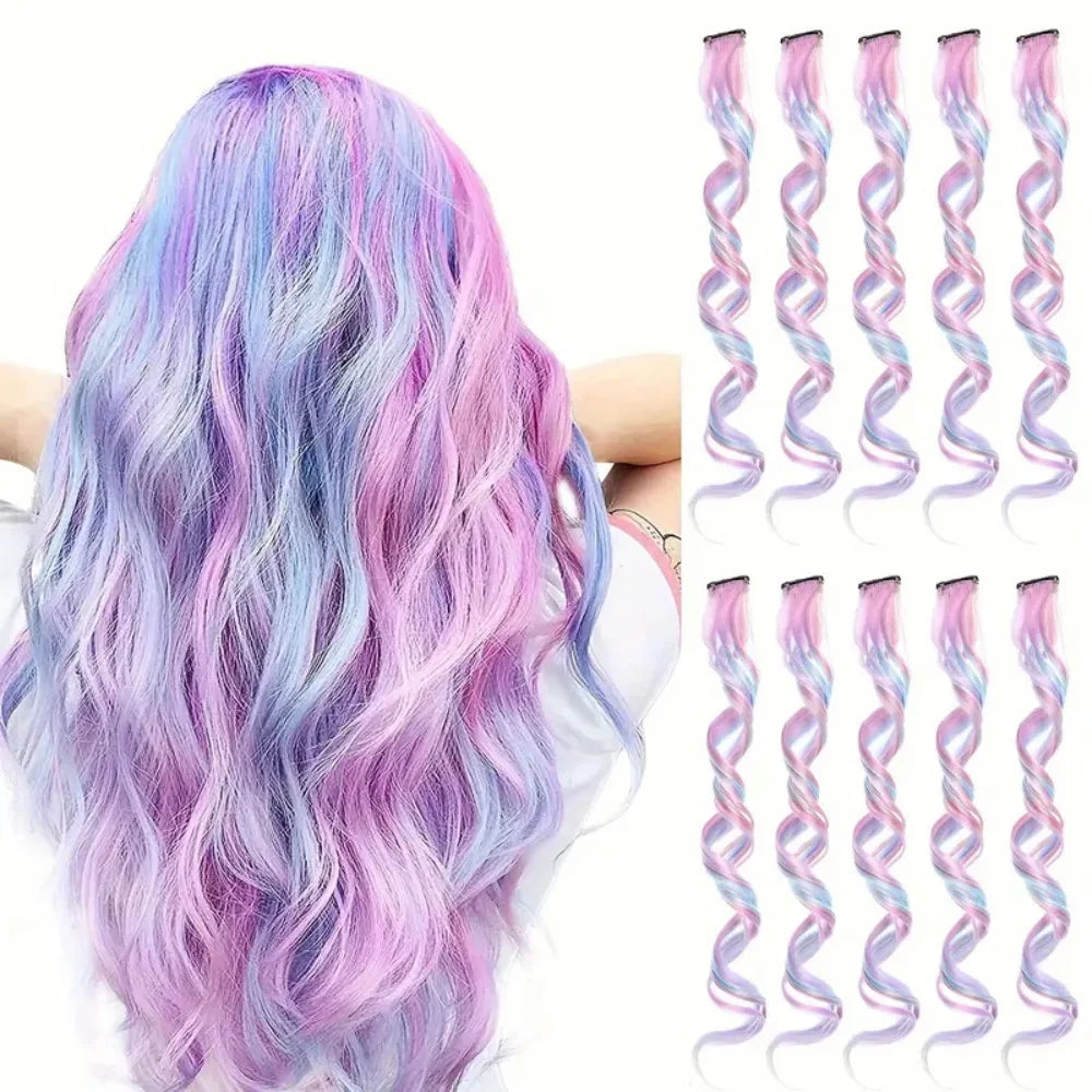 Set of 3, 5, 8, or 10 hair extensions for women, featuring clip-in design with natural-looking, long, and smooth hair strands.