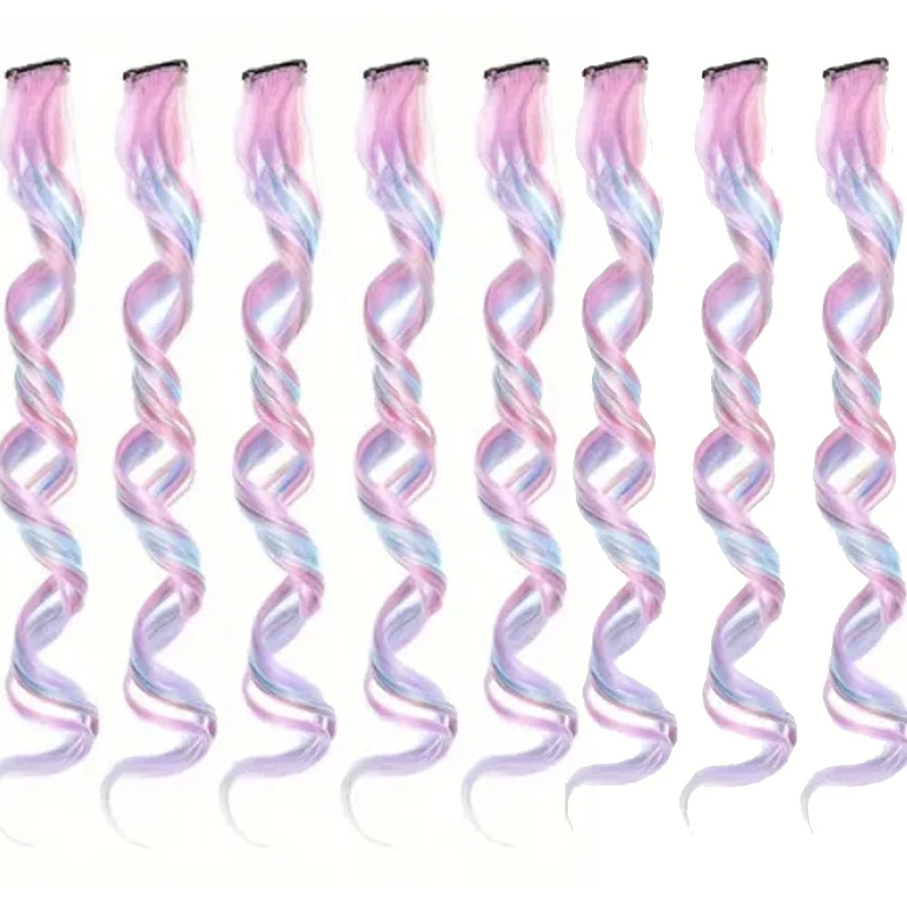 Set of 3, 5, 8, or 10 hair extensions for women by Corporación Turística, showing various lengths and textures.