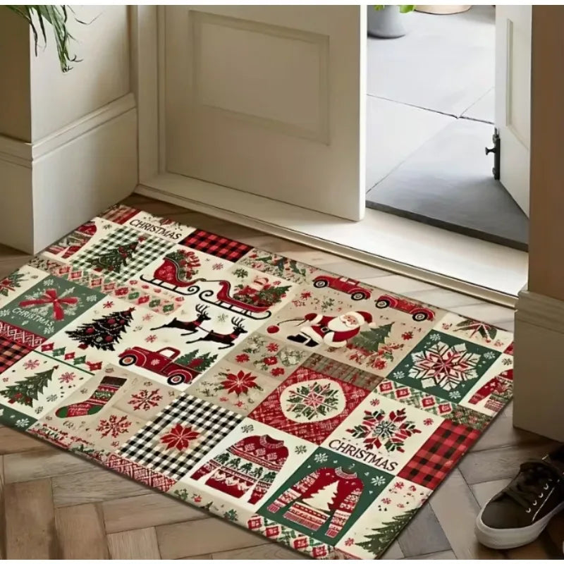 Christmas rug for living room, bedroom, and kitchen by Corporación Turística, 80x120cm, festive holiday design.