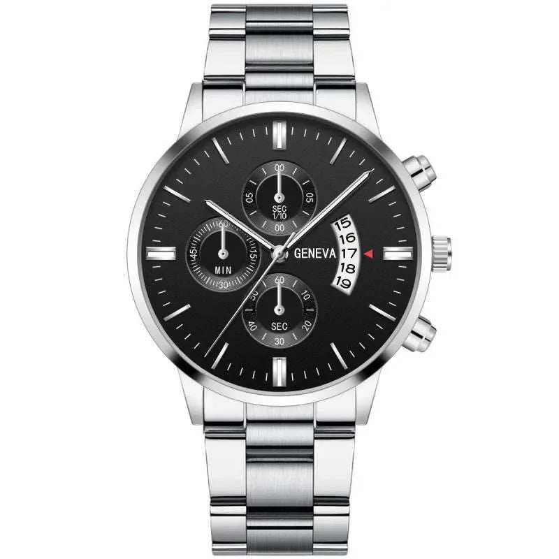 Elegant quartz watch and bracelet set by Corporación Turística, featuring a sleek watch face and matching jewelry for women.